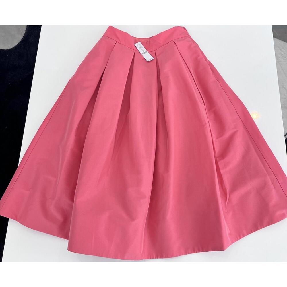 $140 NEW White House Black Market Elegant Gelato Taffeta Midi Skirt - Picture 2 of 11